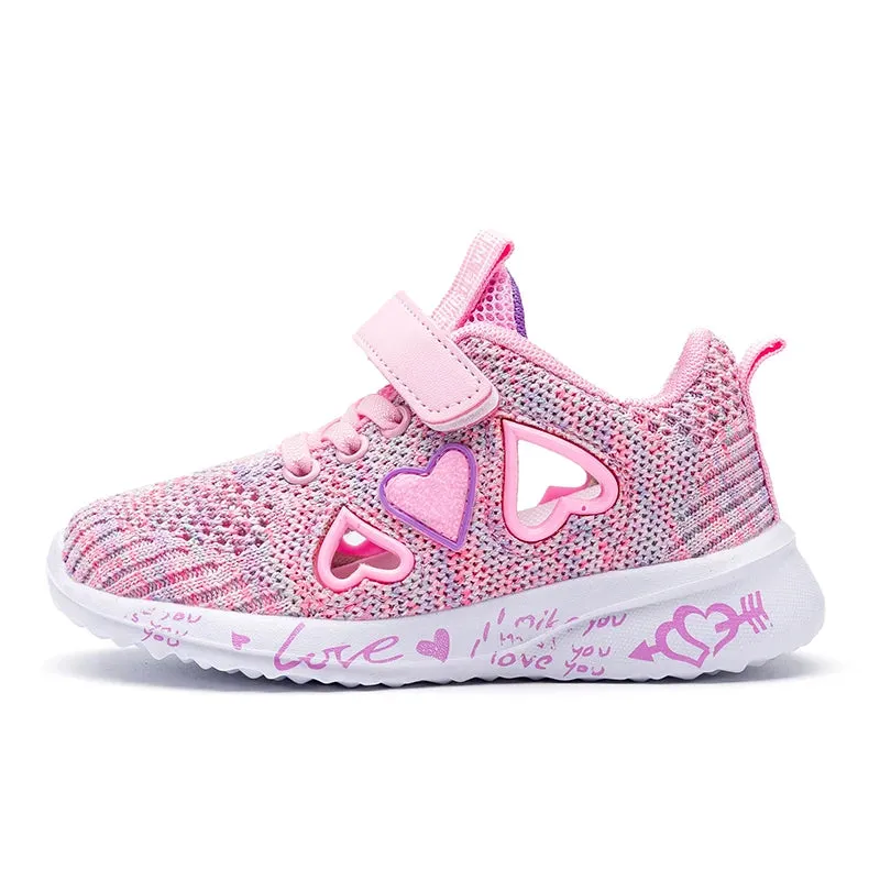 ARWEN AJH 2024Girls Casual Shoes Light Mesh Sneakers Kids Summer Children Autumn Tenis Cute Sport Cartoon Female Running Sock Footwear