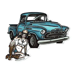 Chevy Pickup Pinup Sticker