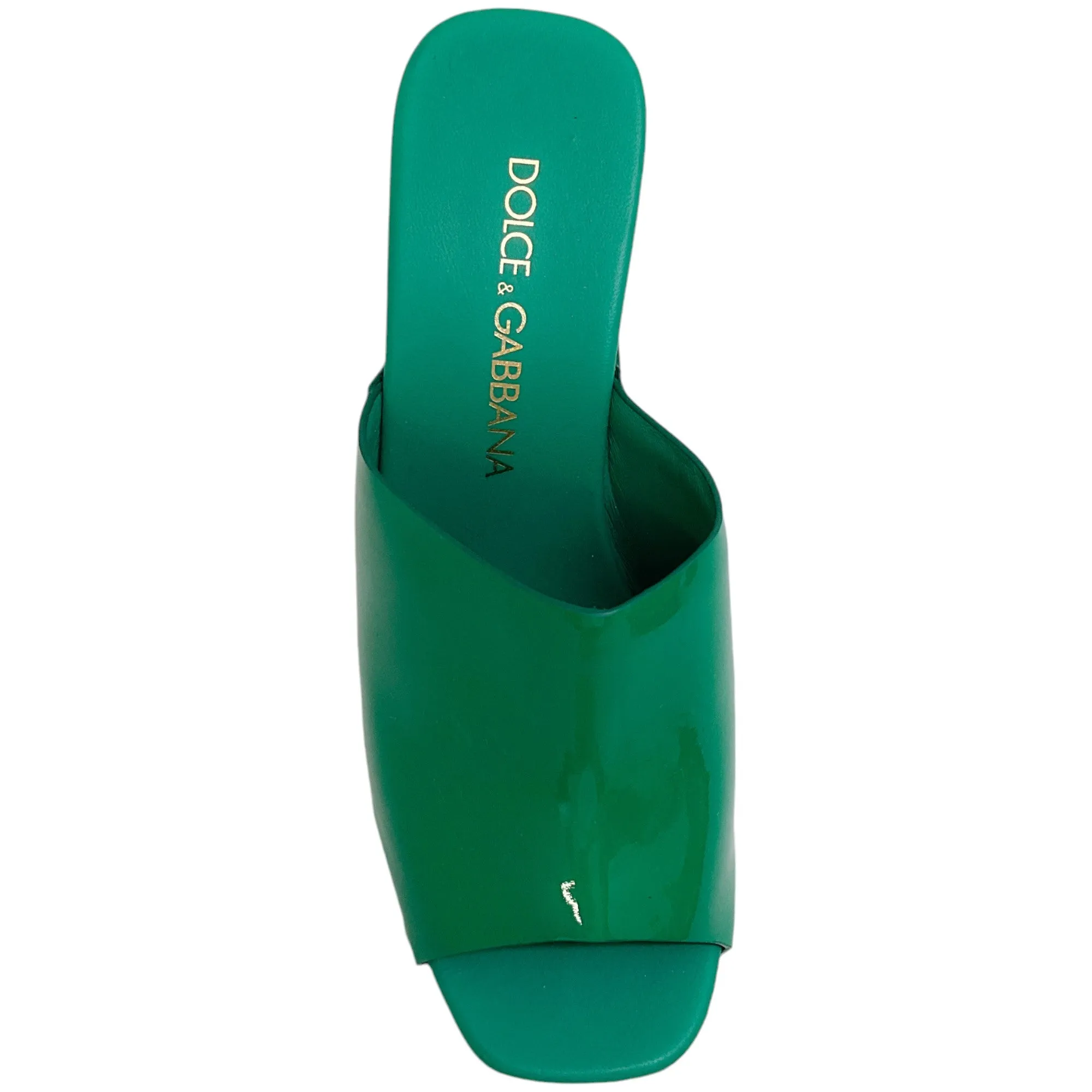 Dolce & Gabbana Green Patent Leather Platform Clogs