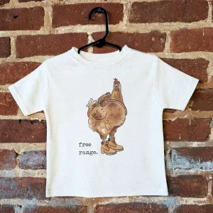 "Free Range" Chicken Hiking shirt for Little Explorers (White)