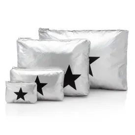 Set of Four - Packing Cubes - Silver with Black Star