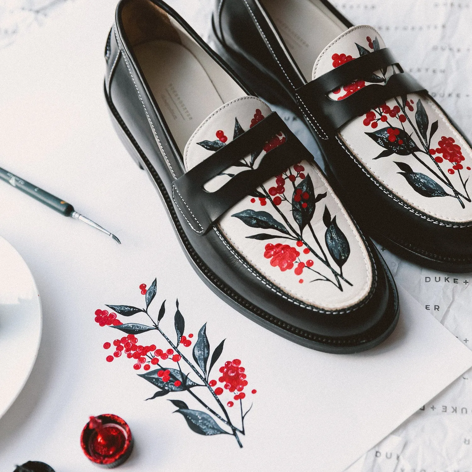 Wilde Hand-Painted Berry Penny Loafer - Men's